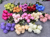Bouquet de Roses Artificielles Bouquets de Fleurs de Mariée Faux Roses en Soie pour la Maison Garden Parties Mariage Fête des Mères Décoration