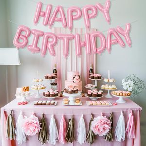 16 Inch Single Modern Christmas Party Decoration Aluminum Film Foil <b>Balloons</b> Hang Happy Birthday Letter - Product Image 3