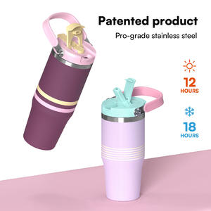 DD4148 Tasse isotherme en acier inoxydable de 40 oz, anti-fuite, avec poignée, double paroi, isolation sous vide, paille rabattable, isolation thermique de 24 à 36 heures - Product Image 4