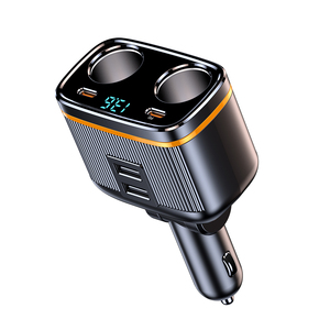 Chargeur de voiture super rapide, cadeau idéal pour les pères et les amis, 6 en 1, 2 USB, 2 Type-C1 PD45W plus 2 adaptateurs, charge rapide pratique en voiture - Product Image 1