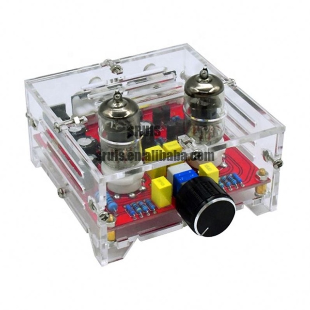 XH-A201 Hifi 6J1 Class A Bile Tube Preamplifier Amplifier  Finished Board With Acrylic Chassis