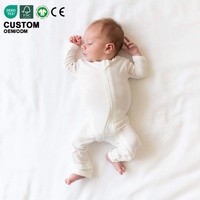 Combinaison bébé en coton biologique personnalisée, certifiée GOTS et OEKO-TEX, fermeture éclair bidirectionnelle YKK, unisexe, vêtements pour nouveau-nés