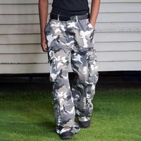 Pantalon cargo personnalisé Cago Long Print en sergé de coton, coupe large, baggy, style charpentier, utilitaire, tactique, camouflage, 8 poches, pour hommes