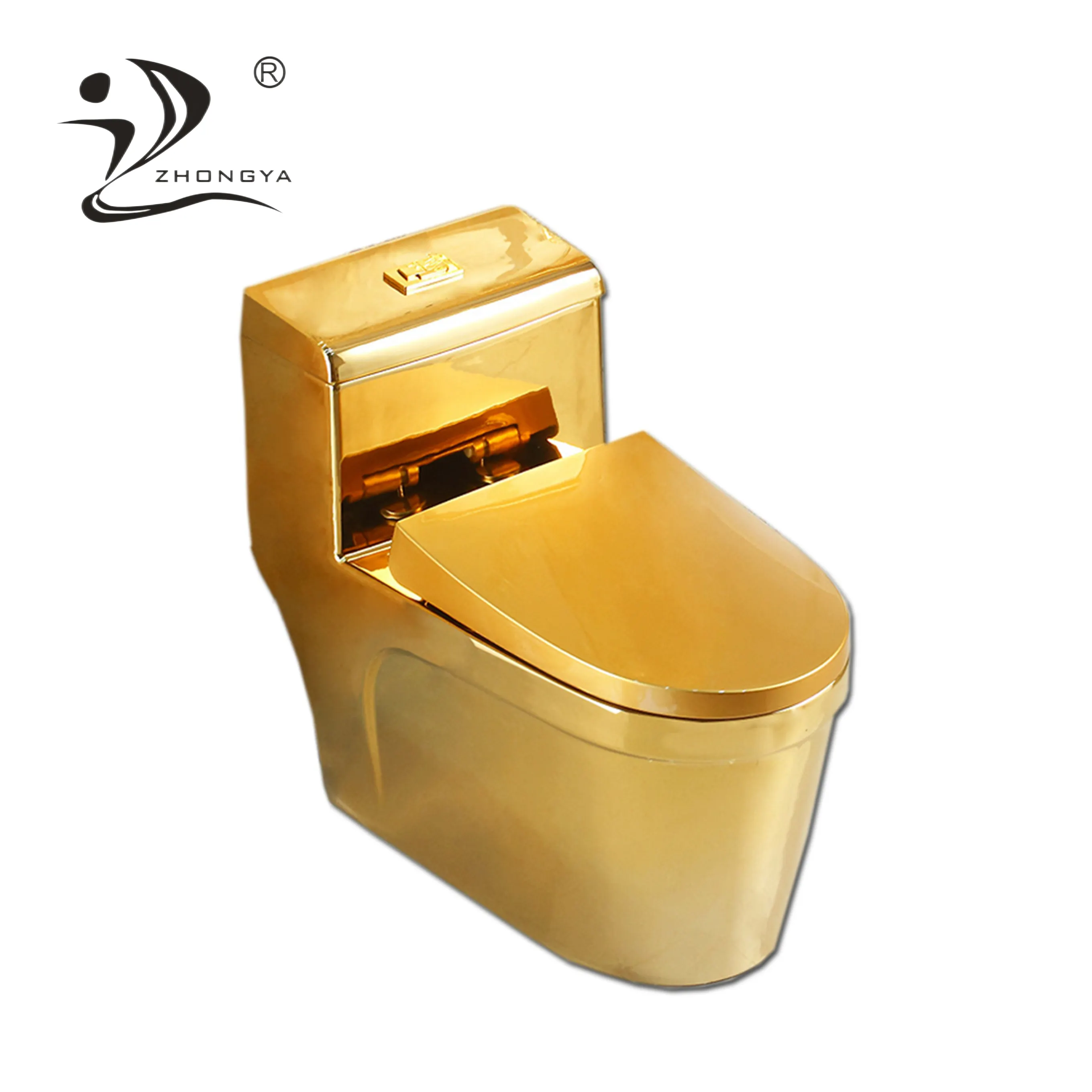 ZHONGYA Elettrolitico decorazione di lusso sanitari bagno ware stile classico di un pezzo sifone di scarico oro placcato