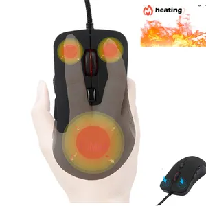 6 Buttons Gaming Mouse 2400 DPI Adjustable Mouse for Gamer Warmer Heated Wired Mouse for Laptop Notebook Programmable