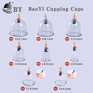 BY Baoyi P03-5,2 cm Kunststoff Hijama Cups Großhandel PS Handpumpe Einweg therapie Vakuum Cups Set Saug Schröpfen <span class=keywords><strong>Massage</strong></span> - Product Image 1