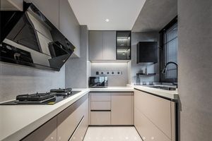 Gabinetes de estilo simple y liso personalizados para toda la casa, pequeños espacios para el hogar, gabinetes de troncos para ollas saludables integrados, amplio almacenamiento - Product Image 3