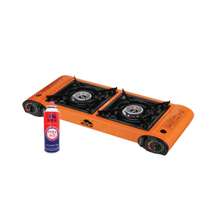 Fornello a Gas Portatile Hoppy Home a 2 Fuochi per Campeggio all'Aperto, Facile da Usare, Sicuro, Personalizzabile, Ecologico, in Ferro, Certificato CE, Modello Pyramid Hilltop - Product Image 5