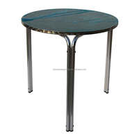 Anti-rouille petit aluminium jardin Bistro cuisine ronde Restaurant salle à manger extérieure Table en acier inoxydable
