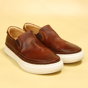 Mocassini Estivi in Pelle di Cavallo Tinta Unita, Stile Retrò Casual, <span class=keywords><strong>Scarpe</strong></span> Slip-On alla Moda, Disponibili in Stock, Dropshipping - Product Image 6