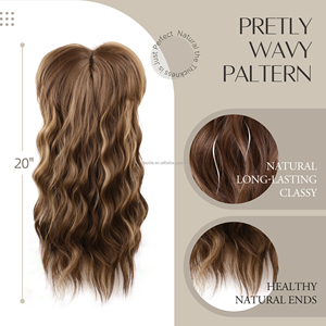 Peluca 3D <span class=keywords><strong>de</strong></span> 20 Pulgadas, Peluca Larga Ondulada con Flequillo, Extensiones <span class=keywords><strong>de</strong></span> Cabello Sintético con Color Degradado, Extensiones <span class=keywords><strong>de</strong></span> Cabello <span class=keywords><strong>para</strong></span> <span class=keywords><strong>Mujer</strong></span> - Product Image 2