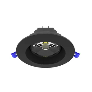 Lampu Sorot bawah bola mata COB hitam dapat diatur LED pencahayaan tersembunyi LED dapat diredupkan Gimbal perumahan