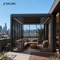 Toit à lames orientables en aluminium pour entrepreneurs en bâtiment, sur mesure, pergola de restaurant, patio, imperméable, ombrageant
