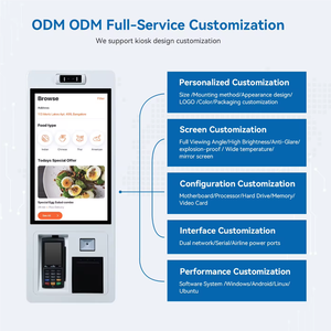 Treo Tường Kỹ Thuật Số Biển 10.1 15.6 21.5 23.8 27 32 Inch Thanh Toán Kiosk Tự Dịch Vụ Kiosk Cho Nhà Hàng Thức Ăn Nhanh Đặt Hàng - Product Image 4