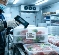Étiquettes thermiques directes trois-proofes 60x40mm pour l'emballage des aliments frais en chaîne du froid, 800 étiquettes/rouleau