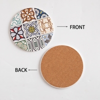 Sous-verre en céramique personnalisé par sublimation avec support en liège, logo sur mesure, antidérapant, écologique, réutilisable, pour cadeaux de mariage et de pendaison de crémaillère