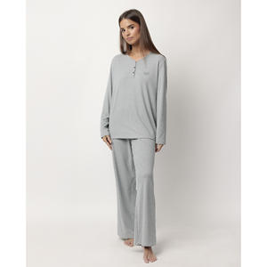 Admas ชุดนอนแขนโอเวอร์ไซส์สำหรับผู้หญิง XS, ชุดนอนผ้าสแปนเด็กซ์เอวยางยืดมีเชือกรูดแบบนุ่มพิเศษระบายอากาศได้สำหรับใส่อยู่บ้าน - Product Image 4