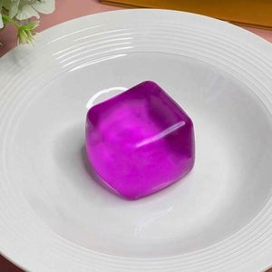 Ice Cube Shaped Maltose Rubber Sensory Toy Rose Design Squeeze Ball for Girls <b>Hands</b>-On Stress Relief Anxiety Fidget Toys - Product Image 4