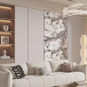 Autocollant mural 3D auto-adhésif étanche version AB, motif dalle de marbre, grille, pour salon, mur de fond TV, style moderne - Product Image 3
