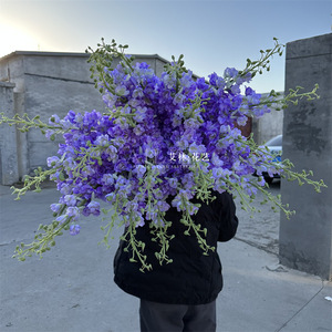 Fleurs de Delphinium Ajacis en soie à longue tige de haute qualité M135, grandes fleurs violettes pour <span class=keywords><strong>la</strong></span> décoration de table de mariage ou de <span class=keywords><strong>la</strong></span> maison - Product Image 4