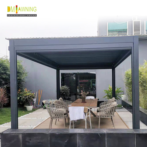Pérgola eléctrica LED <span class=keywords><strong>de</strong></span> <span class=keywords><strong>techo</strong></span> <span class=keywords><strong>de</strong></span> aluminio <span class=keywords><strong>para</strong></span> exteriores, pérgola <span class=keywords><strong>de</strong></span> hoja <span class=keywords><strong>de</strong></span> persiana <span class=keywords><strong>de</strong></span> aluminio - Product Image 1