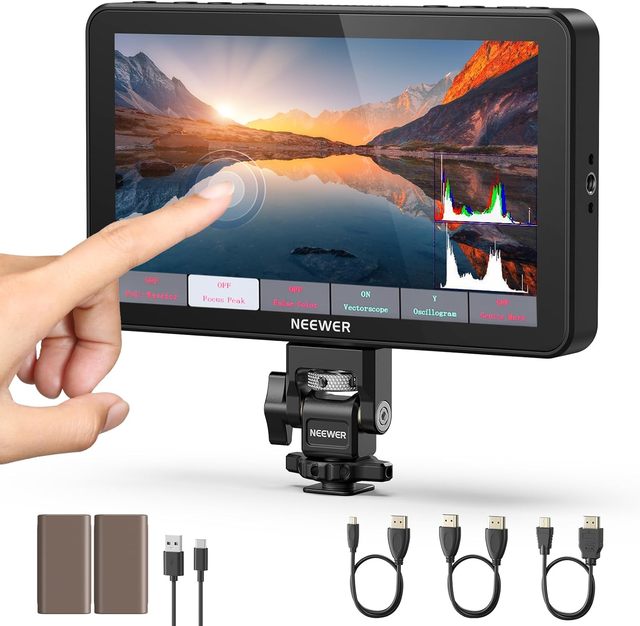 NEEWER F700 7" Camera Field Monitor, 2000nit HD 1920x1080 IPS Touch Screen With 3D LUT, 4K Loop In/Out With Peak Focus