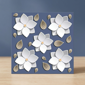 Carreaux de sol en céramique 300x300mm 30x30cm, design marbre Calacatta 3D, brillants et émaillés, pour revêtements de sol modernes. - Product Image 4