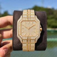 Montres automatiques Hip Hop Bust Down Diamond pour hommes, montres de luxe de créateur, serties de diamants, couleur D, moissanite, montre mécanique à bracelet
