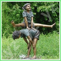 Precio más bajo de fábrica, decoración de arte promocional, tamaño real, bronce, niño desnudo, escultura desnuda, estatua para niños