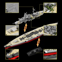 12GO98005 Serie Militar de la Segunda Guerra Mundial, Modelo de Bloques de Construcción para Armar del Portaaviones Bismarck
