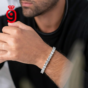 سوار سلسلة تنس من الموسانيت VVS بأحجام 2 مم و3 مم و4 مم و5 مم و6.5 مم للرجال والنساء، مطلي بالذهب والفضة عيار 925، مجوهرات أنيقة متوفرة في المتاجر المحلية الأمريكية - Product Image 2