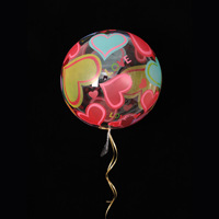 Ballons Bobo ronds transparents de 20 pouces avec motif cœur imprimé, ballons bulles transparents pour la décoration de mariage, de demande en mariage et de fête