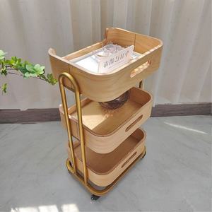 2025 S Modern Design Three-Layer Solid Wood Salon <b>Trolley</b> Multi-Functional Mobile Barber Shop Tool Furniture for <b>Beauty</b> Salons - Product Image 1