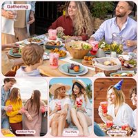 Gobelets en plastique rose de 400 ml avec couvercles à boire directement, jetables, pour café, fête, café à emporter, usage commercial