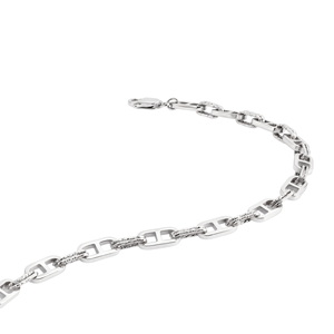 Chaîne de poignet massive et épaisse en platine Pt950 blanche, à maillons entrelacés, unisexe, pour usage quotidien et style urbain, ornement robuste en platine, cadeau - Product Image 5