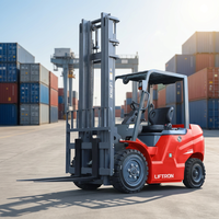 Forklift Counterbalance Listrik Liftron CPD35 untuk Transfer Kargo dan Pemutar Kompak di Bengkel Peralatan Industri