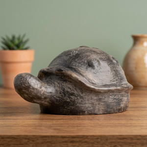 Black <b>Tortoise</b> Clay Statue Furniture and Decorative Object From Sejnane Pottery - Product Image 3