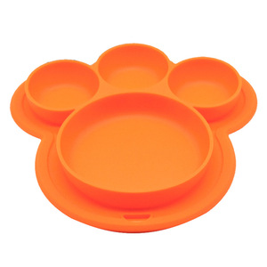 Assiette d'alimentation pour bébé en silicone avec compartiments, en forme de patte, pour enfants de 1 à 2 ans, facile à nettoyer, matériau de qualité alimentaire - Product Image 3