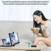 Penguat Layar Ponsel Lipat 10 inci, Pembesar HD 3D dengan Lensa Anti-Silau untuk iPhone/Android, untuk Rumah, Kantor