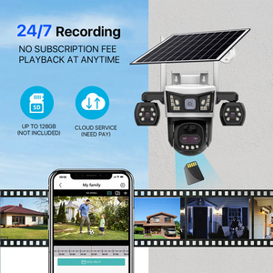 Outdoor 10X ZOOM 6MP IP66 Three Lens Wide Angle Two Way Audio Night Vision 4G PTZ AI Surveillance CCTV Security Solar <b>Camera</b> - Product Image 6