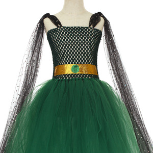 Disfraz de Medusa para Niñas, Vestido de Tul <span class=keywords><strong>Verde</strong></span> Oscuro Estilo Colonial del Siglo XVIII, Disfraz de Halloween para TV y Cine, Venta al Por Mayor - Product Image 4