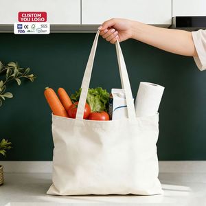 Eco Recycled Custom Print <b>Canvas</b> <b>Tote</b> Bag Reusable Blank <b>Canvas</b> Cotton Grocery Shopping <b>Tote</b> Bag - Product Image 1