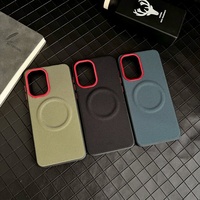 Étui arrière magnétique professionnel en cuir à motif nylon mat pour OnePlus 15 15R 13 13R 13S 13T / Ace 6 Ultra 6 6T 5 Pro / Turbo 6 6V