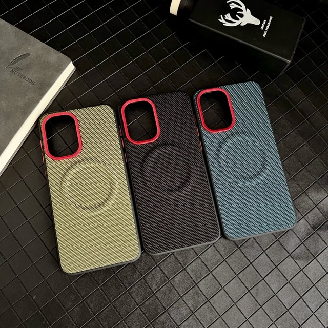 Business Magnetic Matte Nylon Pattern Leather Back Case for OnePlus 15 15R 13 13R 13S 13T / Ace 6 Ultra 6 6T 5 Pro / Turbo 6 6V