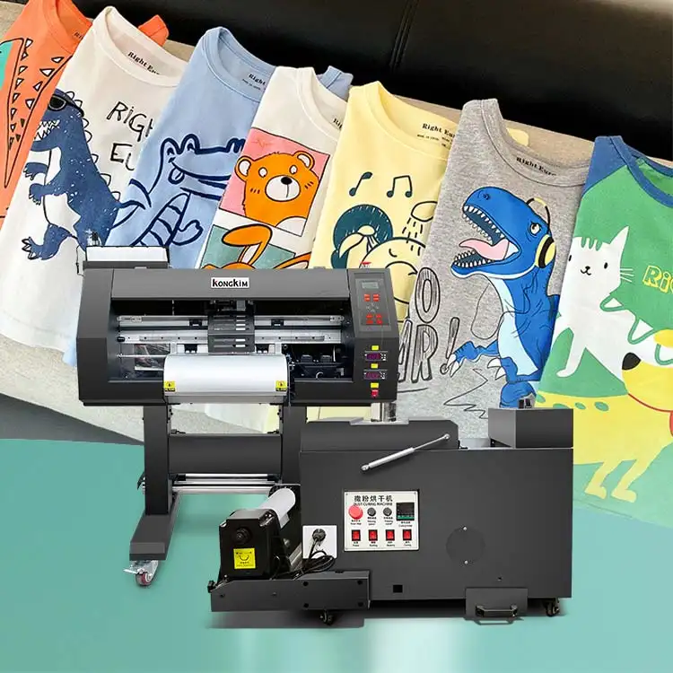 Baixo Nível De Ruído 300mm Máquina De Impressão Multicolor sobre DTF Tinta Impressora CKYMW com Duplo XP600 Cabeças