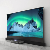 Pantalla de proyector de suelo motorizada ALR de 84 pulgadas, pantalla retráctil eléctrica antiluz para Proyector láser UST 4K 3D