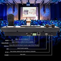 3 Cámaras PTZ 4K 12X NDI POE con IA y Seguimiento Automático VL12U y un Controlador de Joystick IP KB200 para Videoconferencias y Transmisiones en Vivo