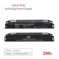 BLD 200W Bande LED longue à interrupteur pour écran d'affichage, équipement de surveillance de sécurité, alimentation 12V 24V