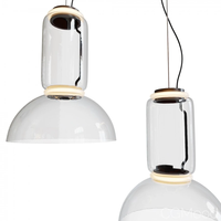 Suspension longue en verre de designer italien moderne, à hauteur réglable, avec commande tactile, pour table à manger, bar, cuisine, restaurant