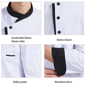 Veste de chef unisexe, manteau de chef, uniforme de chef de cuisine de restaurant, chemise à logo - Product Image 6
